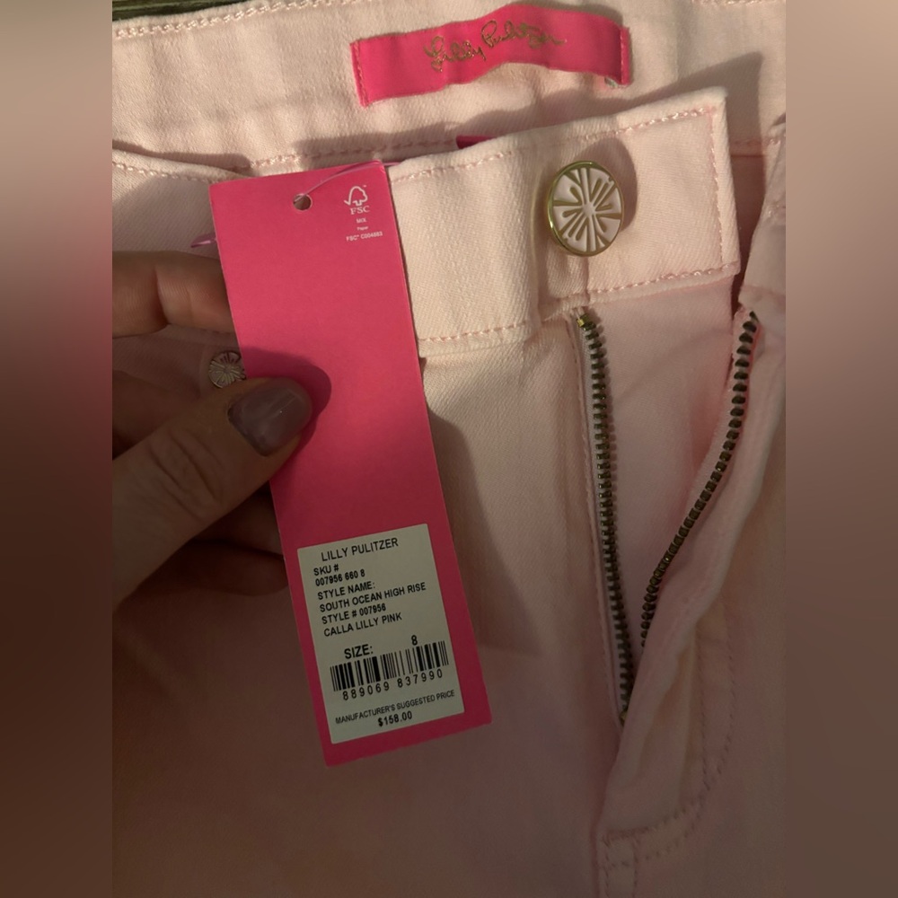 Lilly Pulitzer South Ocean High Rise Jeans - Calla Lilly Pink - NWT - Picture 3 of 4